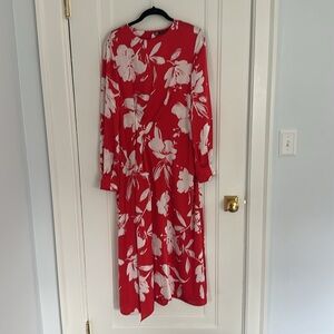 Silk Hawaiian Print Dress Zara